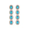 Image 1 : 6.28 ctw Swiss Topaz & Diamond Micro Pave Halo Earrings 10k Rose Gold - REF-143H6R