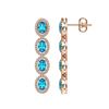 Image 2 : 6.28 ctw Swiss Topaz & Diamond Micro Pave Halo Earrings 10k Rose Gold - REF-143H6R