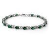 Image 1 : 5.02 ctw Emerald & Diamond Bracelet 14k White Gold - REF-80F9M