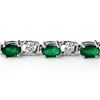 Image 2 : 5.02 ctw Emerald & Diamond Bracelet 14k White Gold - REF-80F9M