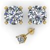 Image 2 : 2.0 ctw VS/SI Diamond Stud Designer Earrings 14k Yellow Gold - REF-432Y3X