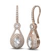 Image 2 : 3.9 ctw Marquise Diamond Earrings 18K Rose Gold - REF-755R3K