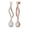 Image 2 : 1.86 ctw Diamond Earrings 18K Rose Gold - REF-240F2M