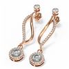 Image 3 : 1.86 ctw Diamond Earrings 18K Rose Gold - REF-240F2M