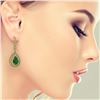 Image 3 : 10.15 ctw Certified Emerald & Diamond Victorian Earrings 14K Yellow Gold - REF-327W3H