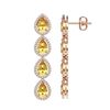 Image 2 : 7.48 ctw Fancy Citrine & Diamond Micro Pave Halo Earrings 10k Rose Gold - REF-152X8A