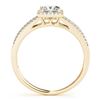 Image 2 : 1.4 ctw Certified VS/SI Princess Diamond Halo Ring 18k Yellow Gold - REF-321Y3X