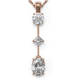 1.16 ctw Oval Cut Diamond Designer Necklace 18K Rose Gold - REF-163W3H