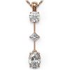 Image 1 : 1.16 ctw Oval Cut Diamond Designer Necklace 18K Rose Gold - REF-163W3H