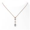 Image 2 : 1.16 ctw Oval Cut Diamond Designer Necklace 18K Rose Gold - REF-163W3H