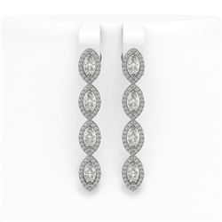 4.52 ctw Marquise Cut Diamond Micro Pave Earrings 18K White Gold - REF-381W8H
