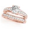Image 1 : 1.25 ctw Certified VS/SI Diamond 2pc Wedding Set 14k Rose Gold - REF-140M9G