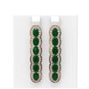 Image 1 : 9.85 ctw Emerald & Diamond Earrings 18K Rose Gold - REF-236G9W