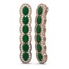 Image 2 : 9.85 ctw Emerald & Diamond Earrings 18K Rose Gold - REF-236G9W
