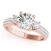 Image 2 : 1.25 ctw VS/SI Diamond 3 Stone Micro Pave Ring 18k Rose Gold - REF-184Y3X