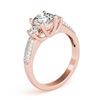 Image 3 : 1.25 ctw VS/SI Diamond 3 Stone Micro Pave Ring 18k Rose Gold - REF-184Y3X