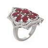 Image 1 : 7.38 ctw Ruby & Diamond Ring 18K White Gold - REF-188F5M