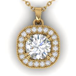 1.02 ctw Certified VS/SI Diamond Stud Micro Necklace 14k Yellow Gold - REF-173F6M
