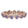 Image 1 : 38.1 ctw Tanzanite & Diamond Victorian Bracelet 14K Rose Gold - REF-1136F8M