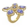 Image 1 : 11.26 ctw Tanzanite Diamond Ring 18K Yellow Gold - REF-525X5A