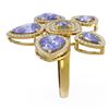 Image 2 : 11.26 ctw Tanzanite Diamond Ring 18K Yellow Gold - REF-525X5A