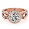 Image 1 : 1.4 ctw Certified VS/SI Diamond Halo Ring 18k Rose Gold - REF-313W5H