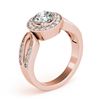 Image 3 : 1.4 ctw Certified VS/SI Diamond Halo Ring 18k Rose Gold - REF-313W5H
