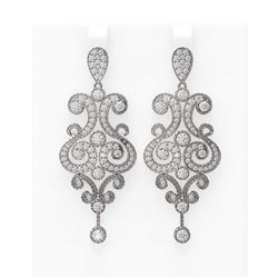 4.3 ctw Diamond Earrings 18K White Gold - REF-405F6M