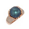 Image 3 : 1.55 ctw Diamond & Pearl Ring 18K Rose Gold - REF-191G3W