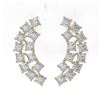 Image 2 : 3.6 ctw Princess Cut Diamond Designer Earrings 18K Yellow Gold - REF-431X3A