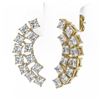 Image 3 : 3.6 ctw Princess Cut Diamond Designer Earrings 18K Yellow Gold - REF-431X3A