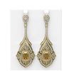 Image 1 : 18.29 ctw Canary Citrine & Diamond Earrings 18K Yellow Gold - REF-846K2Y