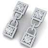Image 1 : 4 ctw Certified SI/I Diamond Halo Earrings 18K White Gold - REF-360M2G
