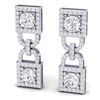 Image 2 : 4 ctw Certified SI/I Diamond Halo Earrings 18K White Gold - REF-360M2G