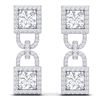 Image 3 : 4 ctw Certified SI/I Diamond Halo Earrings 18K White Gold - REF-360M2G
