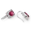 Image 2 : 3.50 ctw Pink Tourmaline & Diamond Earrings 14k White Gold - REF-87H3R