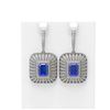 Image 1 : 14.23 ctw Tanzanite & Diamond Earrings 18K White Gold - REF-890K9Y