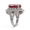 Image 3 : 11.98 ctw Certified Ruby & Diamond Victorian Ring 14K White Gold - REF-258K8Y