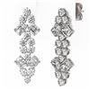Image 3 : 4 ctw Emerald Cut Diamond Designer Earrings 18K White Gold - REF-559W3H
