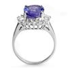 Image 2 : 4.06 ctw Tanzanite & Diamond Ring 18k White Gold - REF-113F6M