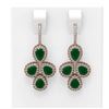 Image 1 : 19.38 ctw Emerald & Diamond Earrings 18K Rose Gold - REF-373X8A