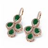 Image 3 : 19.38 ctw Emerald & Diamond Earrings 18K Rose Gold - REF-373X8A