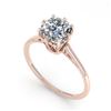 Image 2 : 1.0 ctw Certified VS/SI Cushion Diamond Engagment Ring 18k Rose Gold - REF-317Y3X