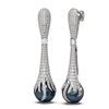 Image 1 : 4.28 ctw Diamond & Pearl Earrings 18K White Gold - REF-353H5R