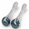 Image 2 : 4.28 ctw Diamond & Pearl Earrings 18K White Gold - REF-353H5R