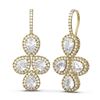 Image 2 : 4.32 ctw Pear Diamond Earrings 18K Yellow Gold - REF-554X2A