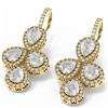 Image 3 : 4.32 ctw Pear Diamond Earrings 18K Yellow Gold - REF-554X2A