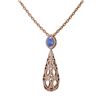 Image 3 : 3.64 ctw Tanzanite & Diamond Necklace 18K Rose Gold - REF-340H2R