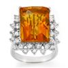 Image 1 : 17.15 ctw Citrine & Diamond Ring 10k White Gold - REF-103G5W