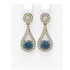 Image 1 : 3.54 ctw Intense Blue Diamond Earrings 18K Yellow Gold - REF-417W6H